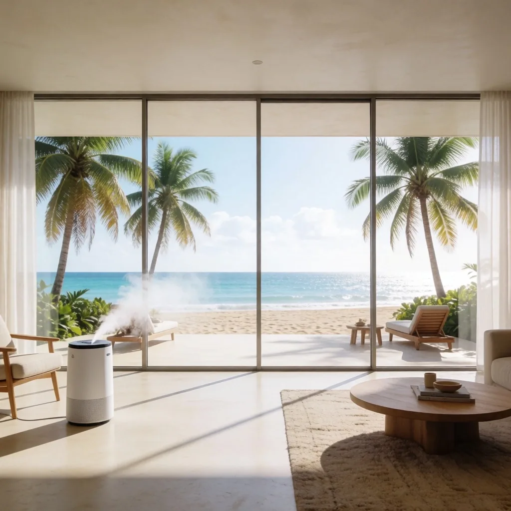 Costa caribeña dominicana bajo el sol del mediodía