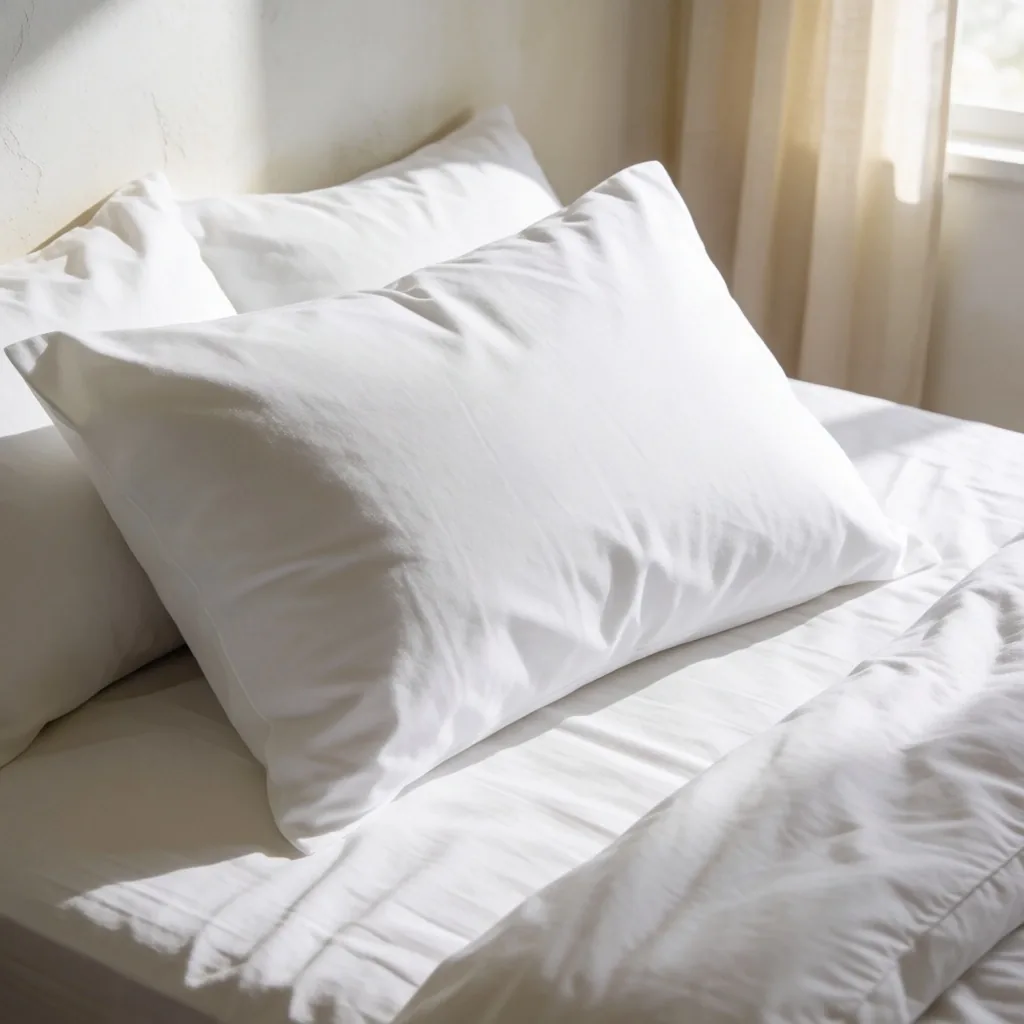 Funda de almohada limpia en un dormitorio luminoso del Caribe
