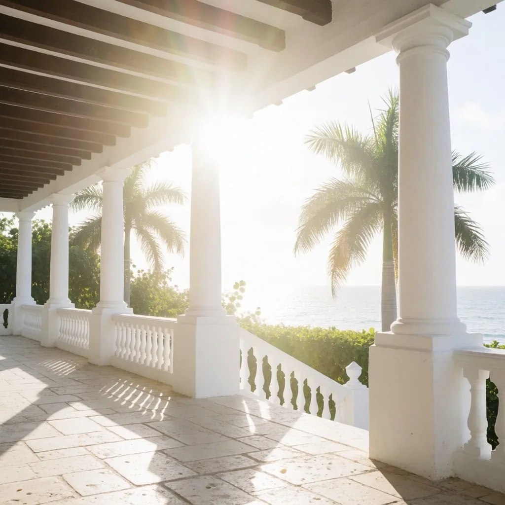 Costa dominicana a mediodía con sol intenso