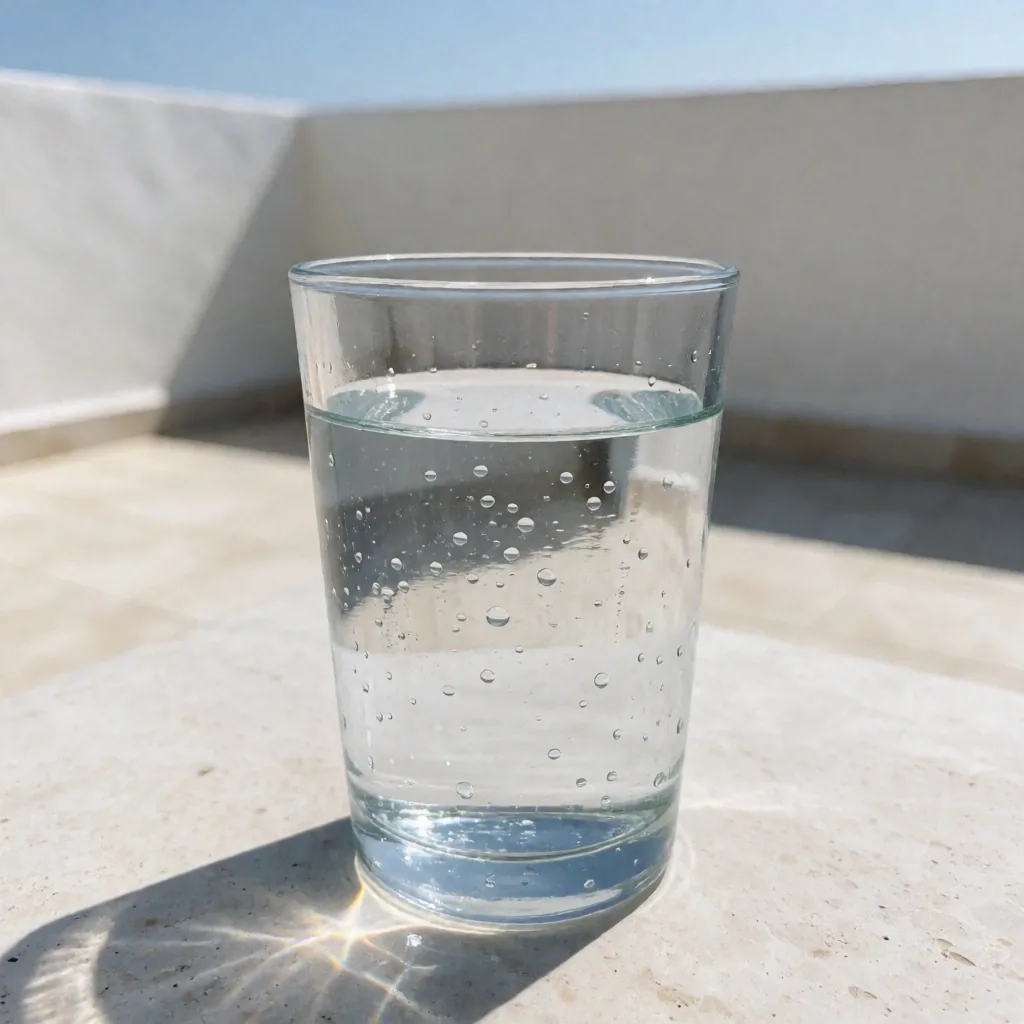 Gota de agua sobre superficie de cristal